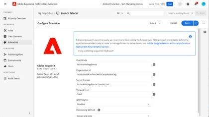 Implementera mål med Adobe Experience Platform-taggar