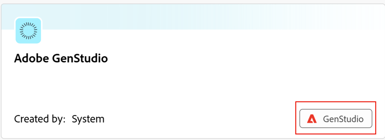 GenStudio-arbetsytans kort med taggen
