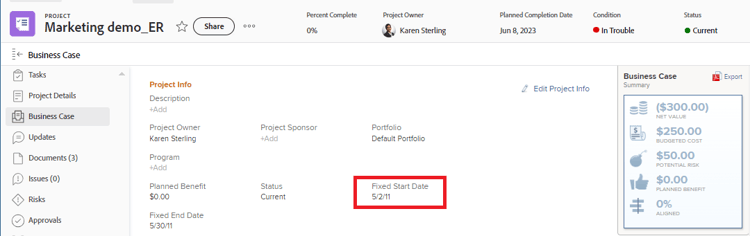 Fast startdatum