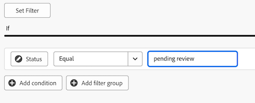 Exempel på väntande kpi-filter