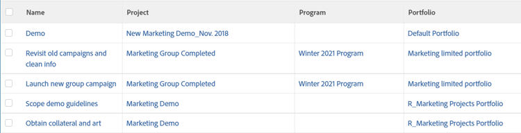 Visa program och portfölj