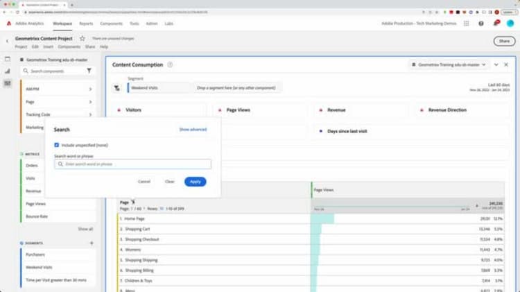 Tabellsummor i frihandsfigur i Analysis Workspace