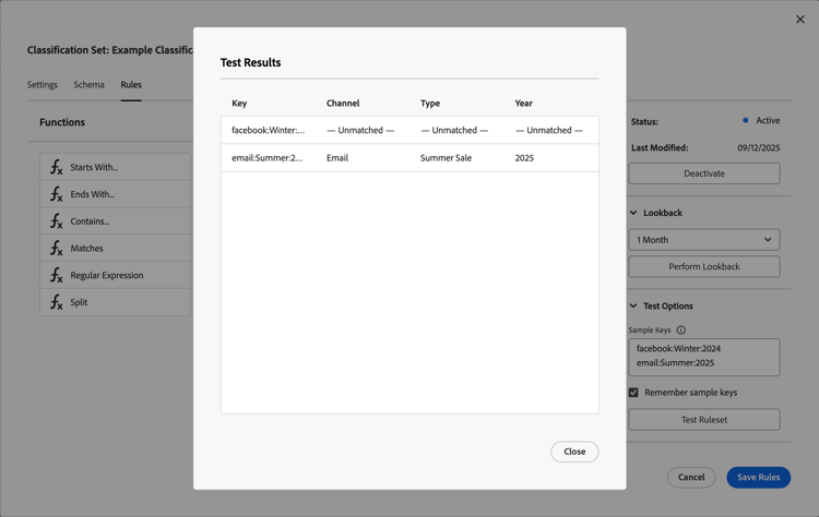 规则 — 匹配项
