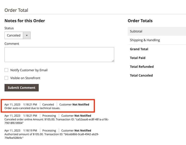 已取消订单管理员中的订单注释