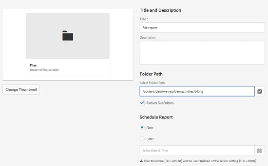 文件报告的详细信息页面