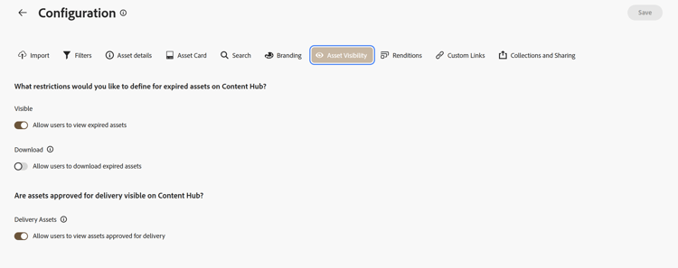 Content Hub 上的资产已过期