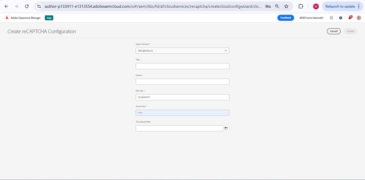 reCAPTCHA Standard 配置屏幕