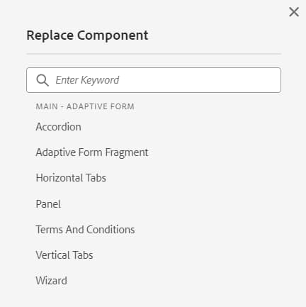 替换组件对话框