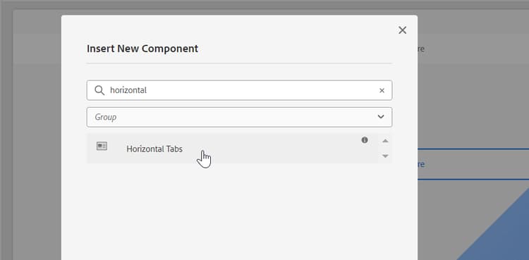 选择水平制表符