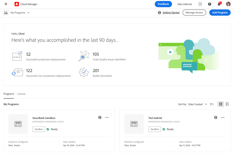 Cloud Manager 登陆页面