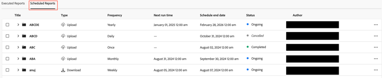 Scheduled Reports-