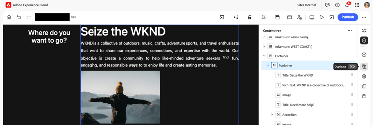 选择要添加到容器的组件
