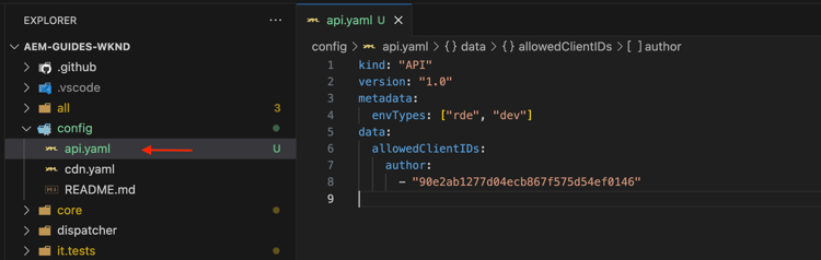 查找API YAML