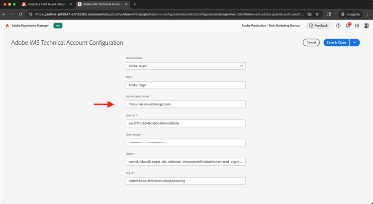 Adobe IMS配置详细信息