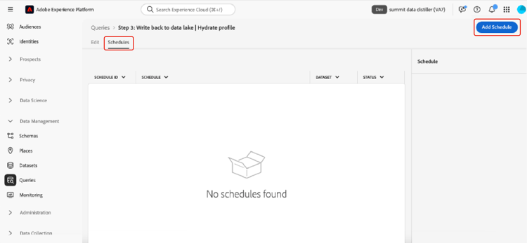 突出显示了“查询”工作区的“计划”选项卡中的“添加计划”。