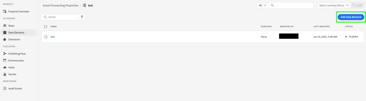 显示添加数据元素按钮的图像