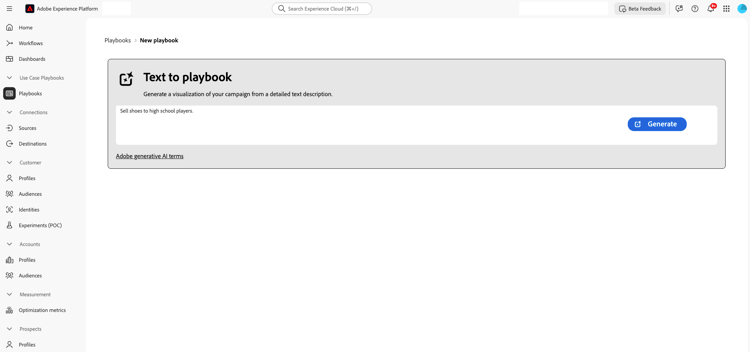 在文本输入框中输入的一行提示用于生成行动手册的示例。