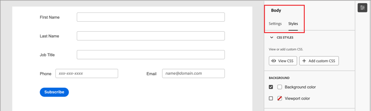设置窗体主体的顶级样式