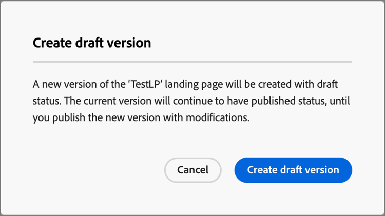 创建草稿版本对话框