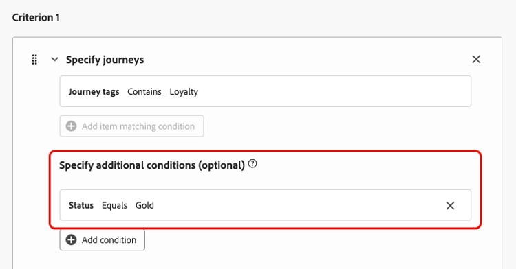 用于优化匹配条件的其他条件