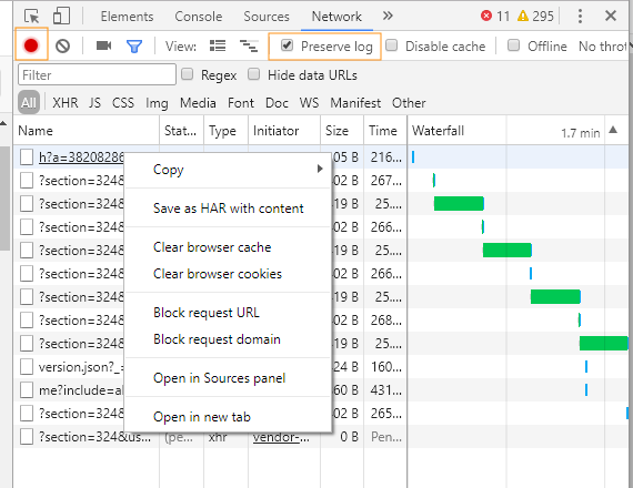 生成 HAR 文件 | Adobe Learning Manager