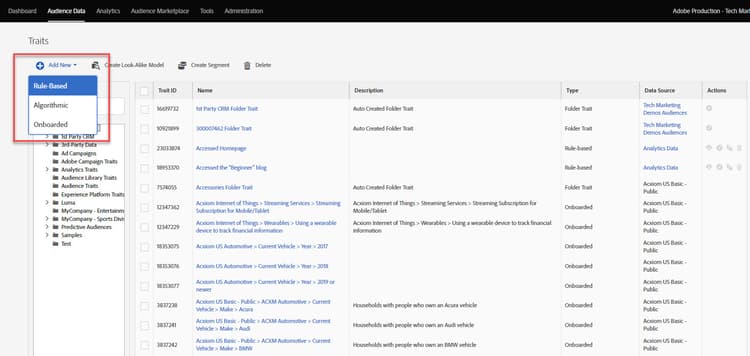 Adobe Experience Platform Audience Manager基于规则的特征