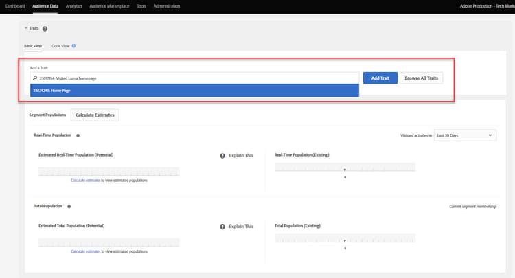 Adobe Experience Platform Audience Manager添加特征