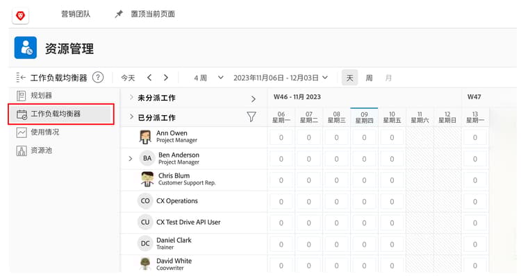 工作负载平衡器部分