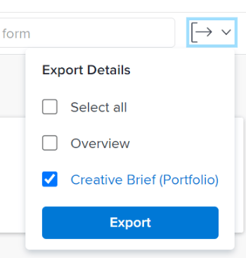 导出项目组合详细信息