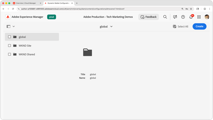分配Dynamic Media配置的屏幕截图