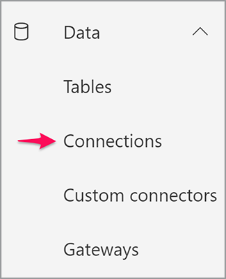 Microsoft Power Automate 網站中的「連線」選單