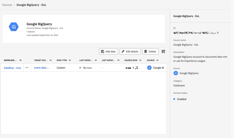 Experience Platform - Source Connector — 資料流