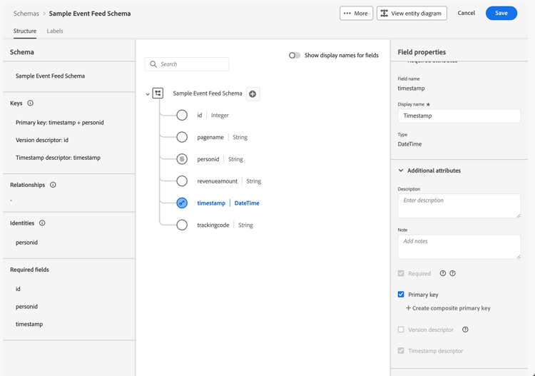 時間戳記描述項