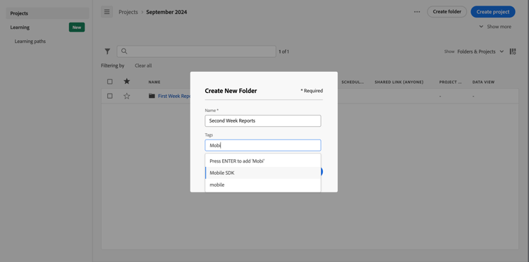 Create new folder