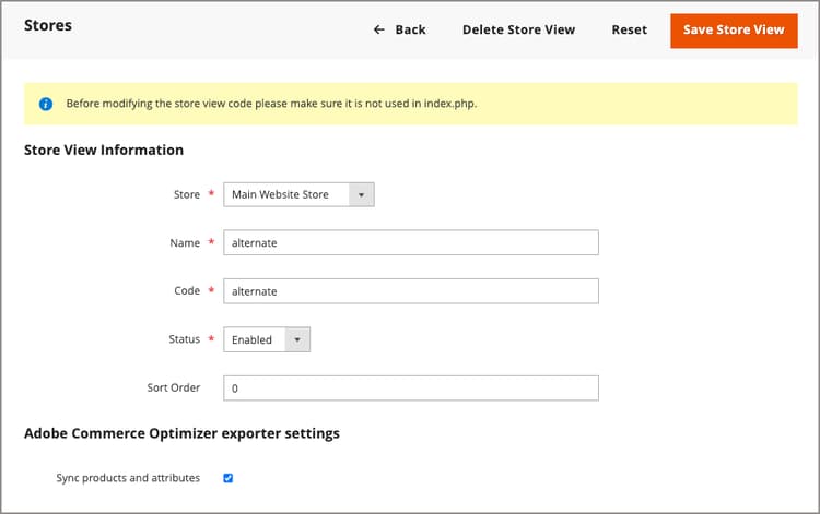 建立存放區檢視 — Adobe Commerce Optimizer匯出工具設定