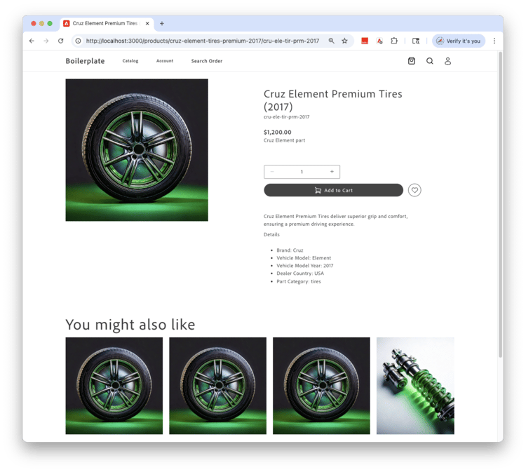 View product details page