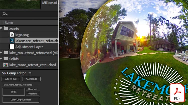 使用 After Effects 編輯 VR 攝影 （360 度相片）