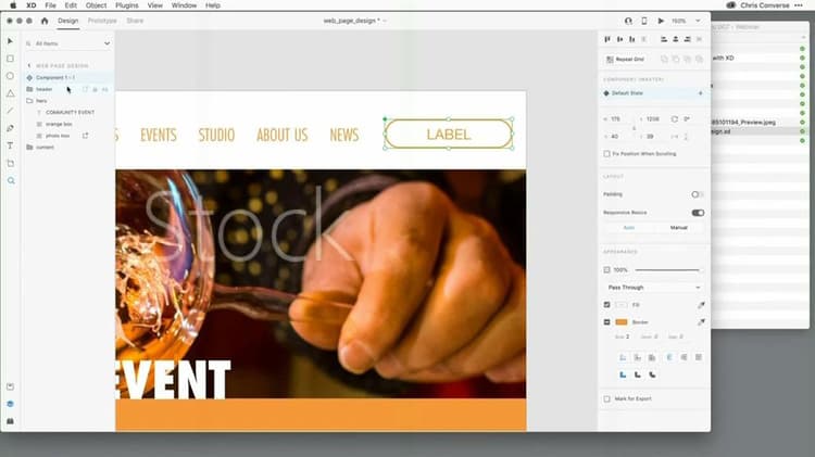 在 Adobe XD 中使用元件時感到自在