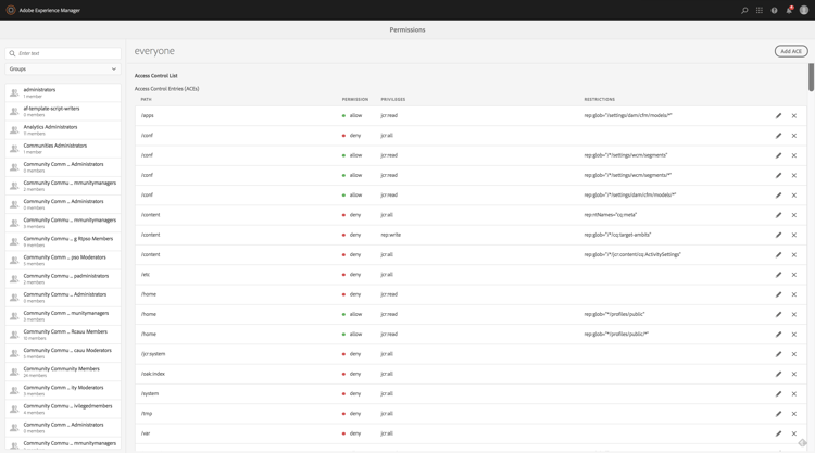 「所有人」群組的檢視