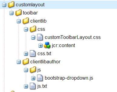 customToolbarLayout.css檔案的路徑