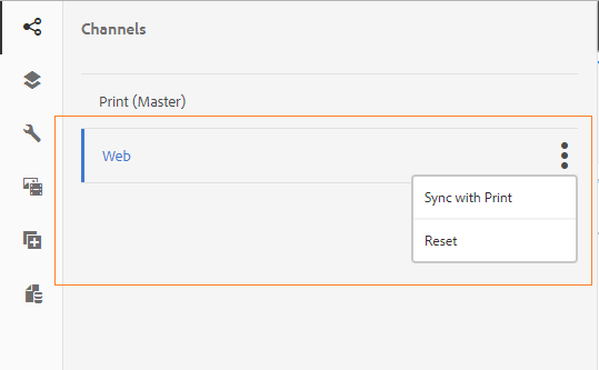 Web channel with print channel as master