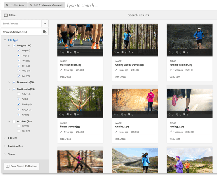 檢視搜尋Facet中未篩選搜尋結果的資產數目