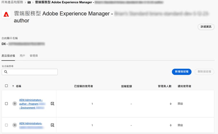 Admin Console 中的字尾