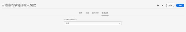 協助工具索引標籤