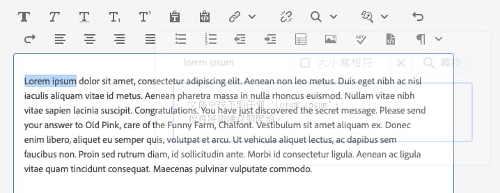 找不到其他出現位置的尋找範例