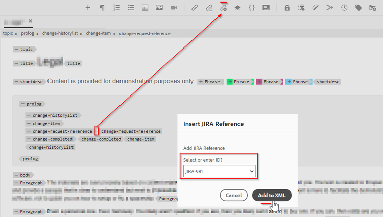 Prolog區段新增JIRA ID對話方塊