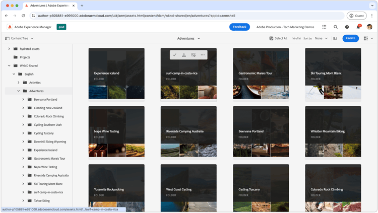 AEM Assets管理員檢視