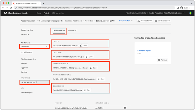 Adobe Developer Console JWT服務認證