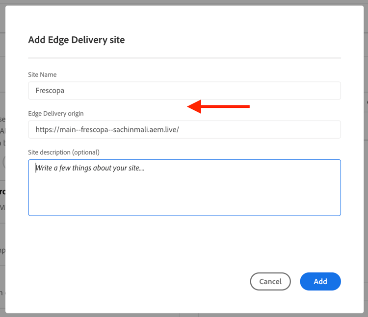 新增Edge Delivery網站