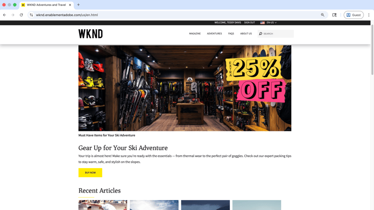 住家 — 滑雪裝備向上銷售